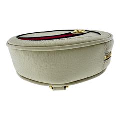 Gucci Double G Textured Calfskin Web Mini Ophidia Round